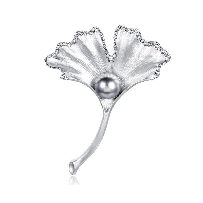 Pearl Leaf Brooch