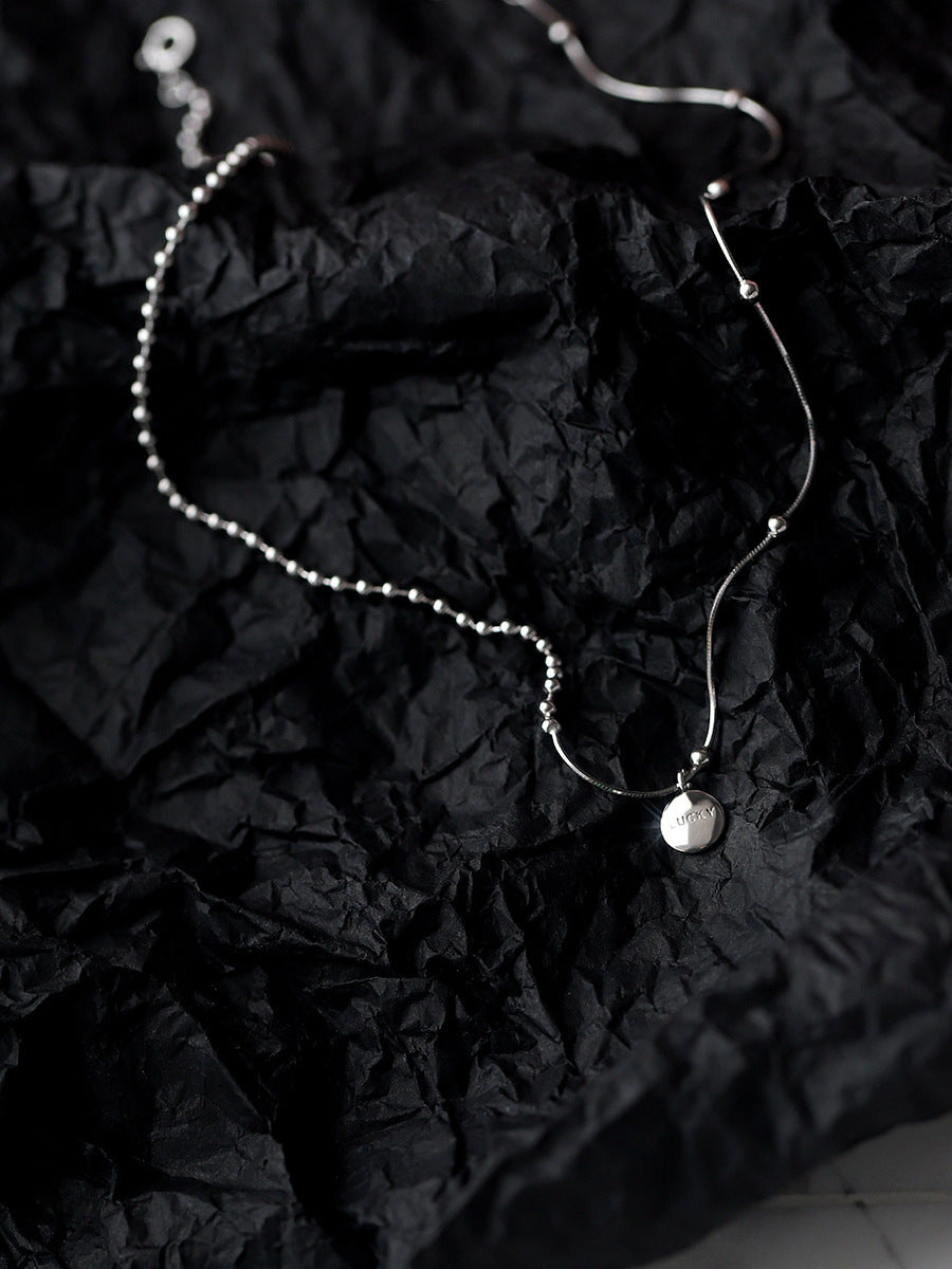 Lucky Bean Necklace Cold Style Necklace Simple Short Bone Chain