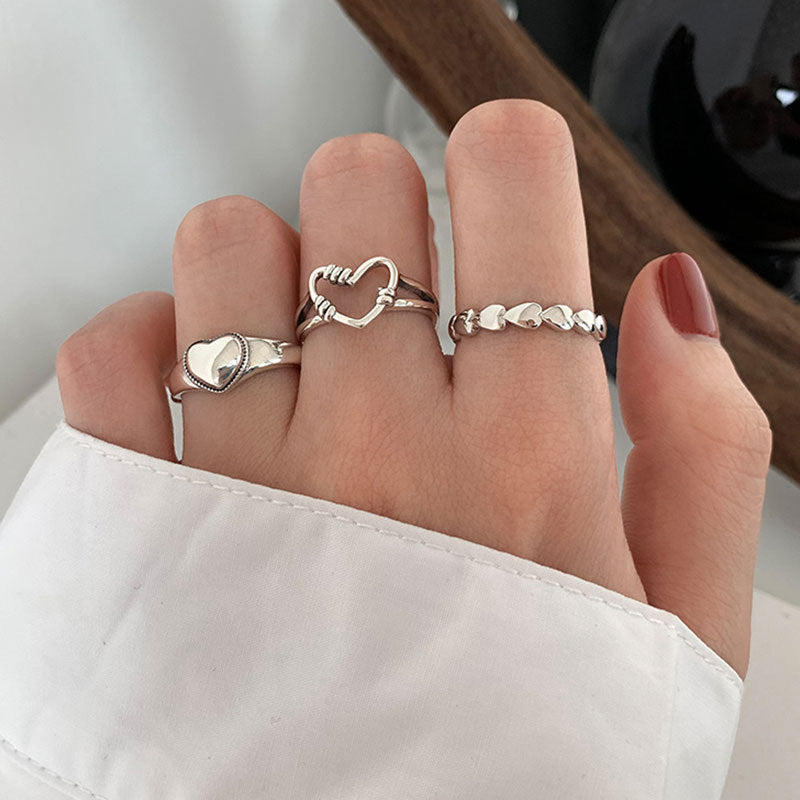 Vintage Heart Open Rings