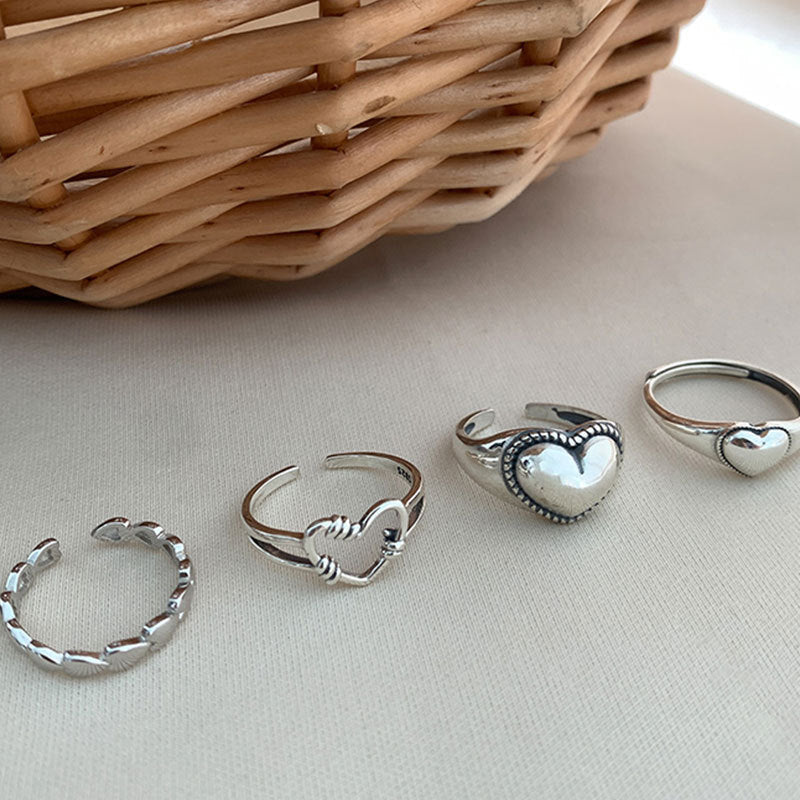 Vintage Heart Open Rings