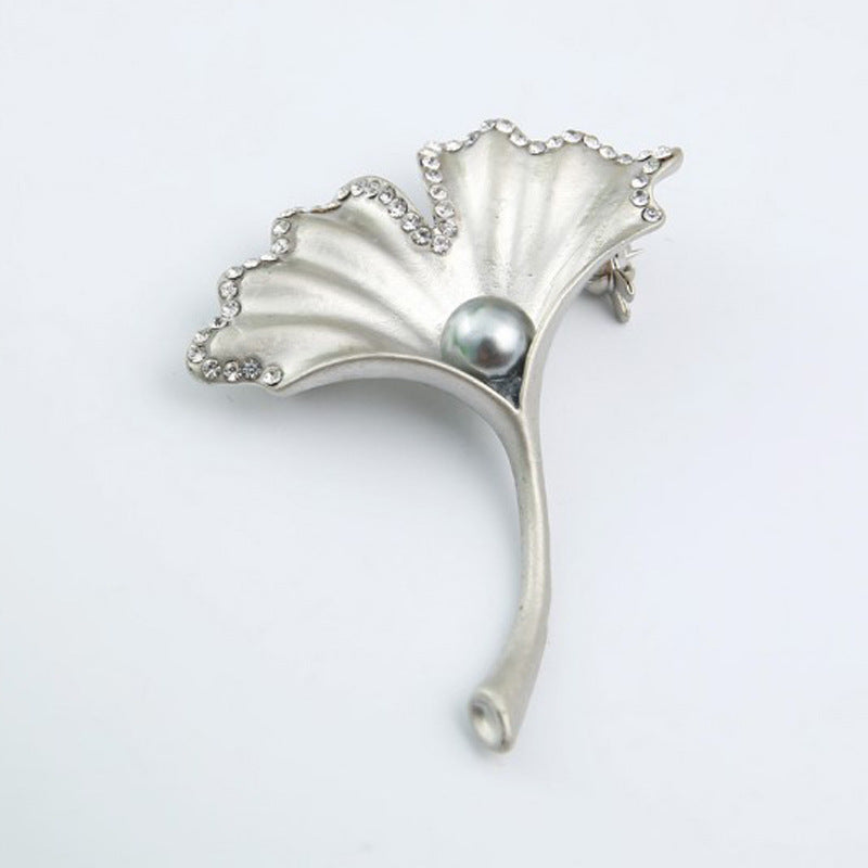 Pearl Leaf Brooch