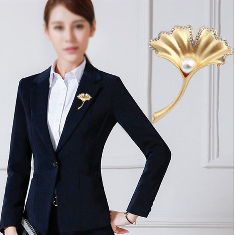 Pearl Leaf Brooch