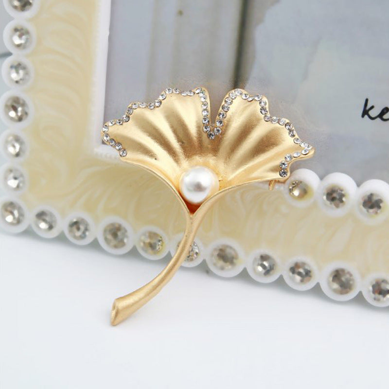 Pearl Leaf Brooch