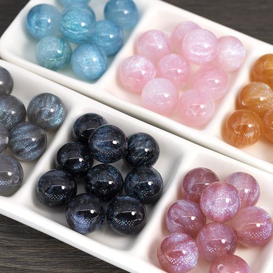 16mm Mermaid Star Resin Round Beads Straight Hole Loose Beads Diy Handmade Beading Accessories