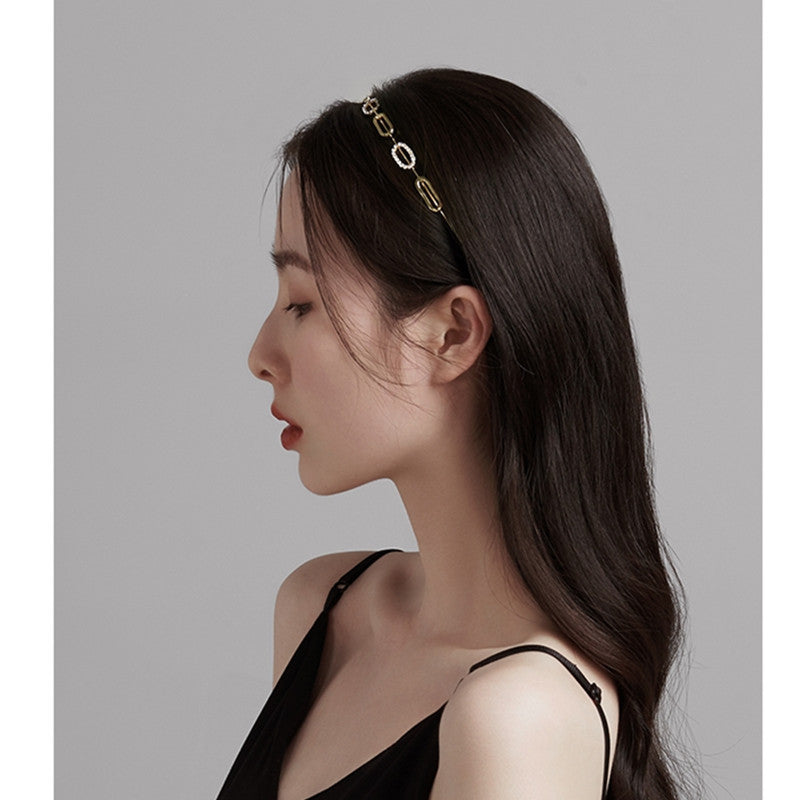 Gold Cat's Eye Rhinestone Hairband