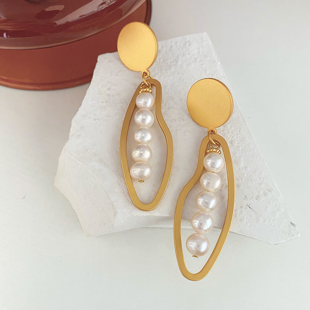 Long Natural Freshwater Pearl Earrings