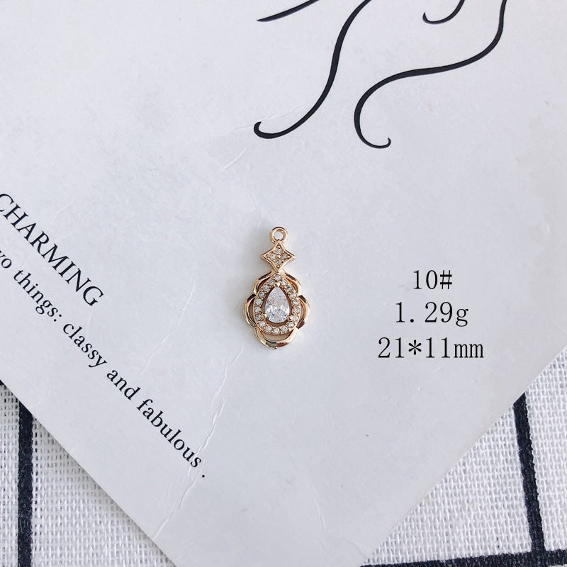 Zircon Moon Stars Mianyang Leaves Fan Small Pendant DIY Accessories