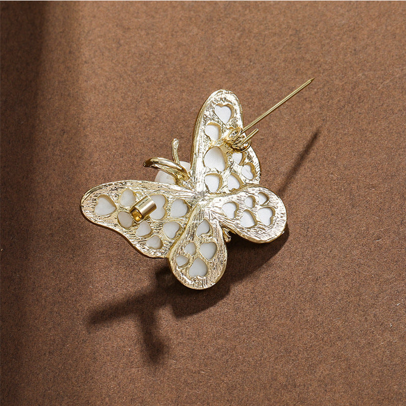 Shell Butterfly Brooch