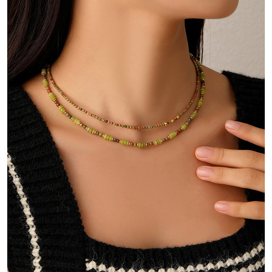 Mori Colorful Natural Stone Stacking Necklace