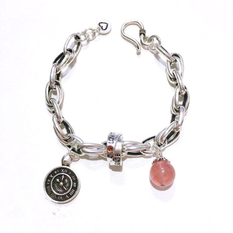 Vintage Strawberry Wafer Tag Bracelet