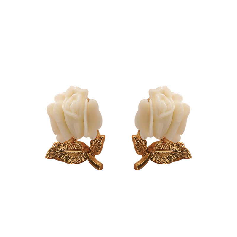 White Tulip Earrings