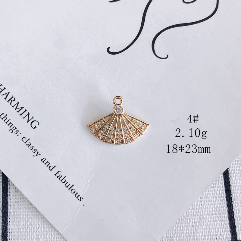 Zircon Moon Stars Mianyang Leaves Fan Small Pendant DIY Accessories