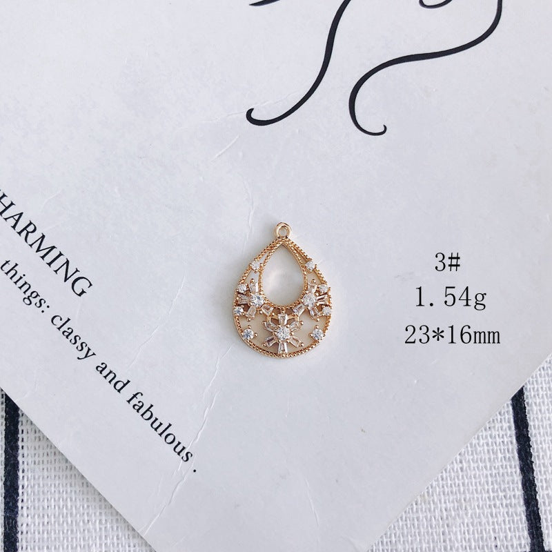 Zircon Moon Stars Mianyang Leaves Fan Small Pendant DIY Accessories