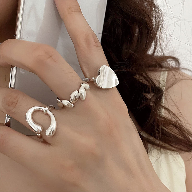 Ins Wind Love Irregular Cold Wind Adjustable Ring