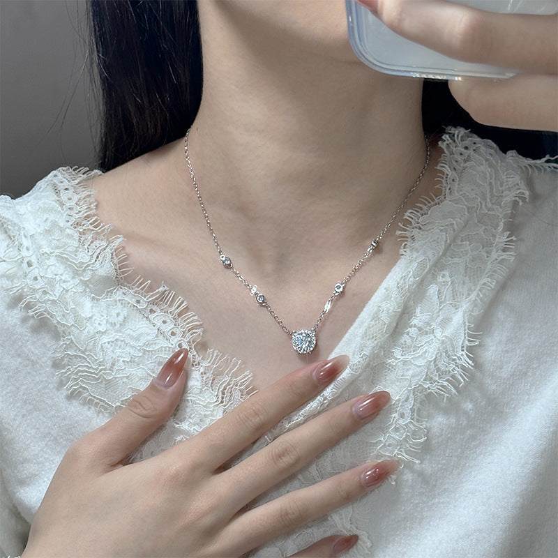 Sparkling Aura Galaxy Collarbone Necklace