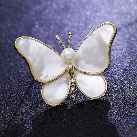 Shell Butterfly Brooch