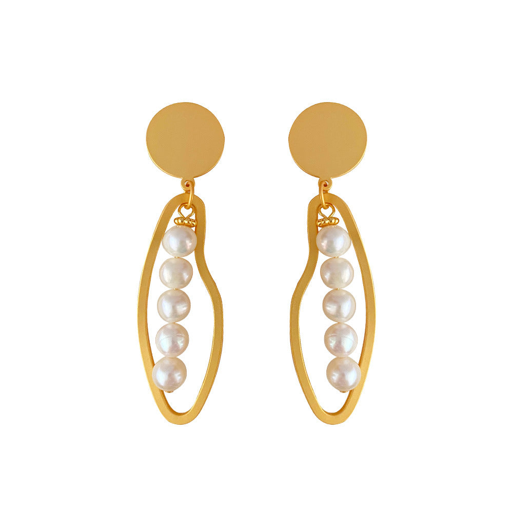 Long Natural Freshwater Pearl Earrings