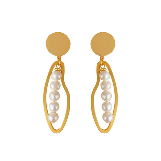 Long Natural Freshwater Pearl Earrings