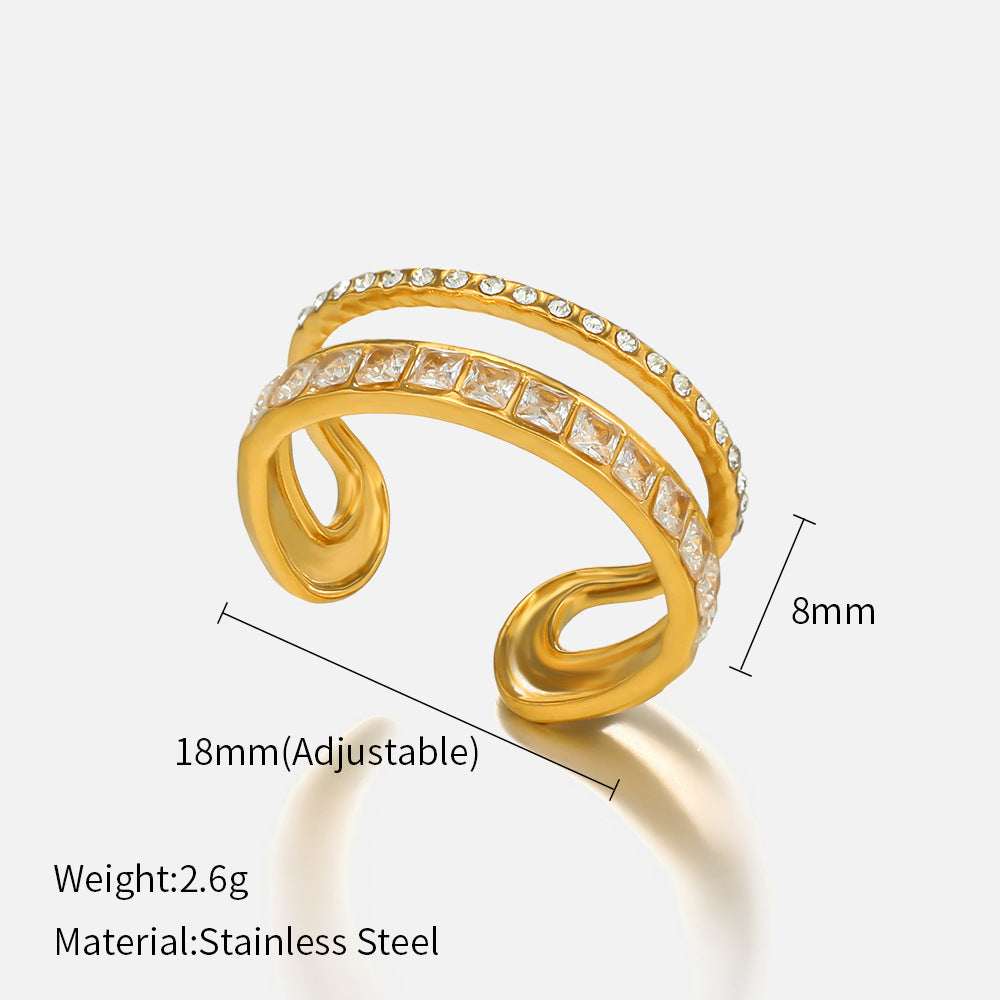 Two Layer Ring Popular Open Adjustable Ring