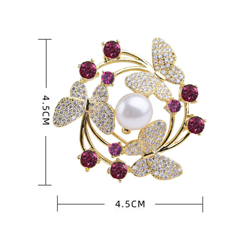 Pearl Butterfly Brooch