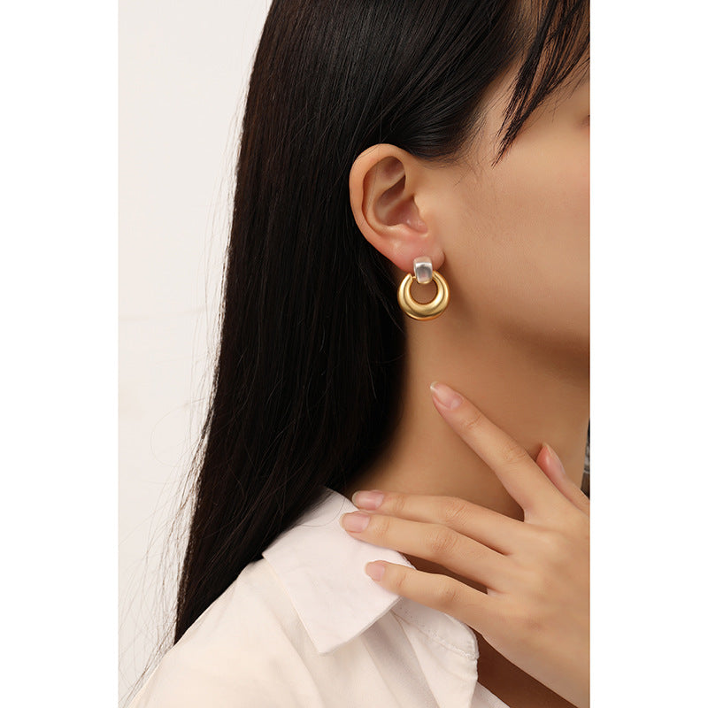 French Vintage Matte Contrast Earrings