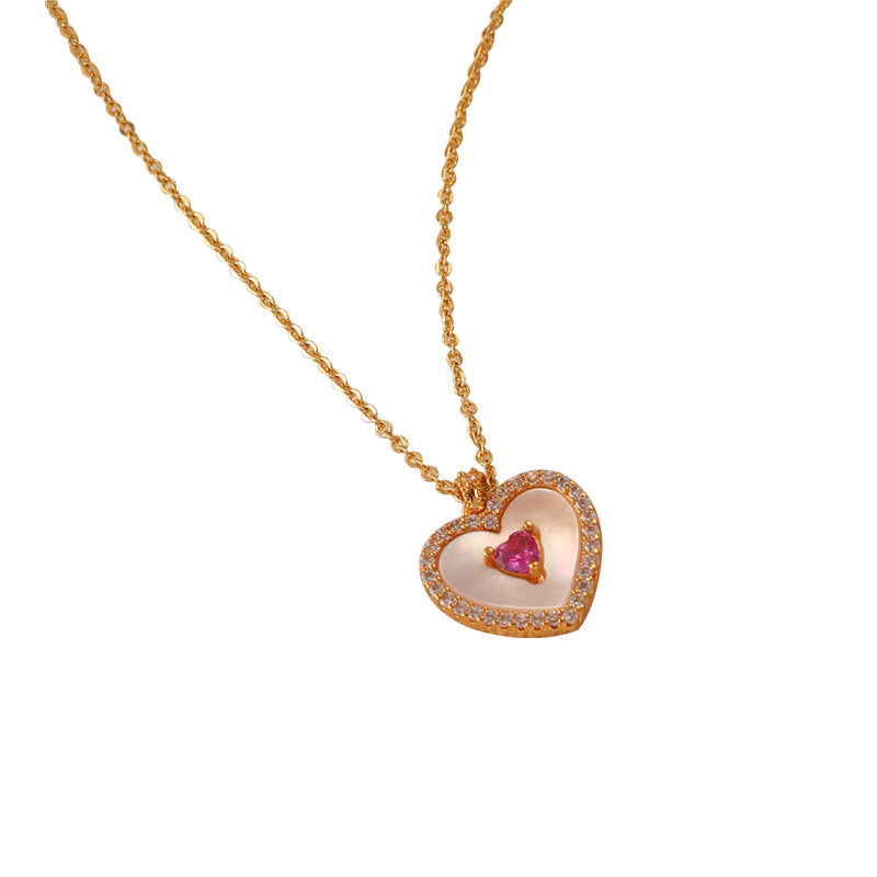 Natural Mother-of-pearl Heart Necklace