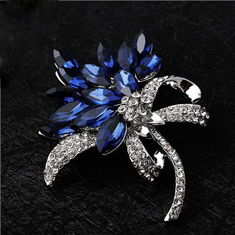 Crystal and Diamond Corsage Brooch