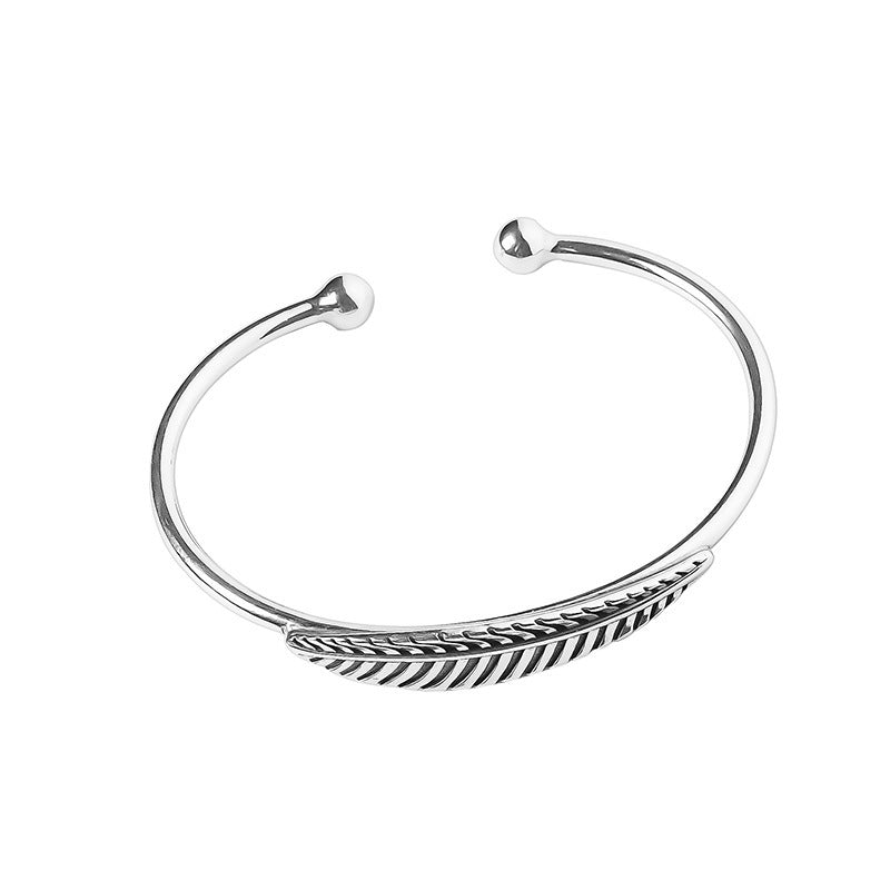 Leaf bracelet delicate open silver jewellery