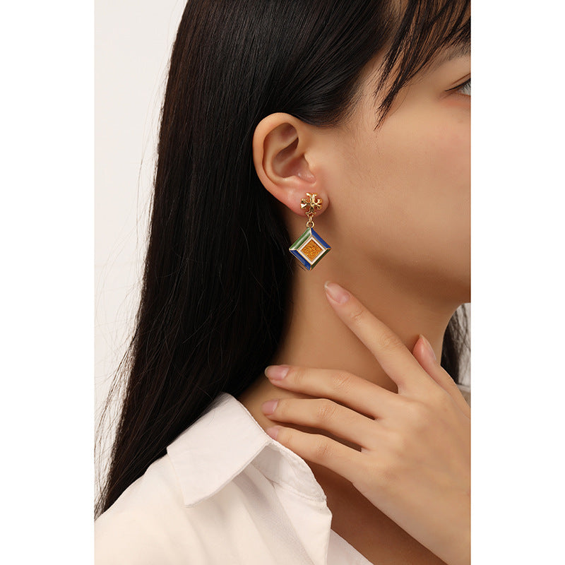 Designer Oil Drip Earrings