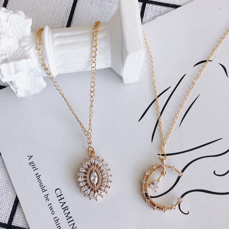 Zircon Moon Stars Mianyang Leaves Fan Small Pendant DIY Accessories