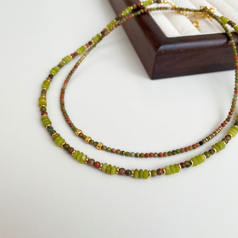 Mori Colorful Natural Stone Stacking Necklace