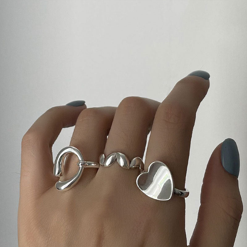 Ins Wind Love Irregular Cold Wind Adjustable Ring