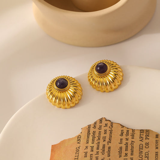 Matte Round Scallop Earrings