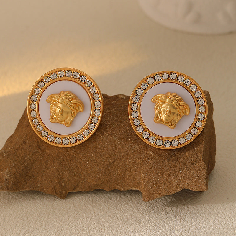 Medusa Head Coin Earrings