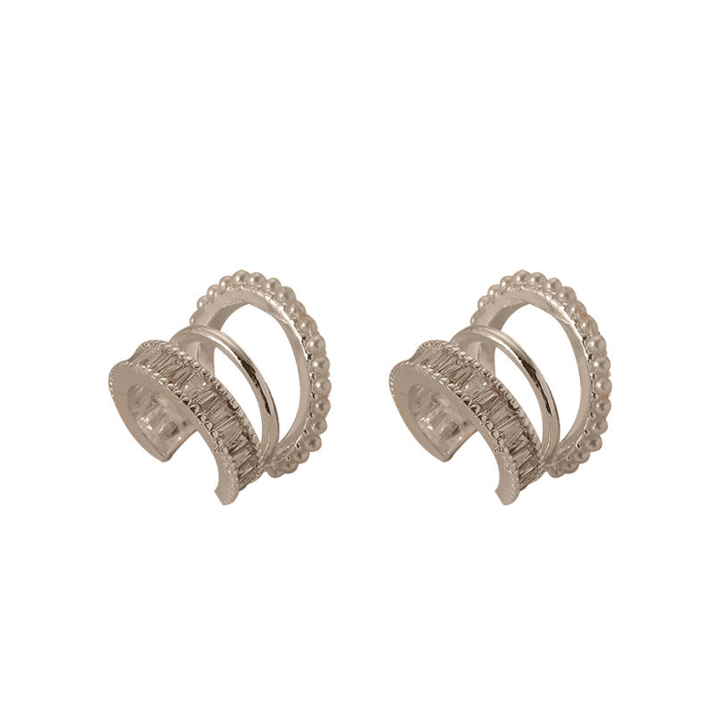 Micro-inset Zircon Ear Bone Clamp