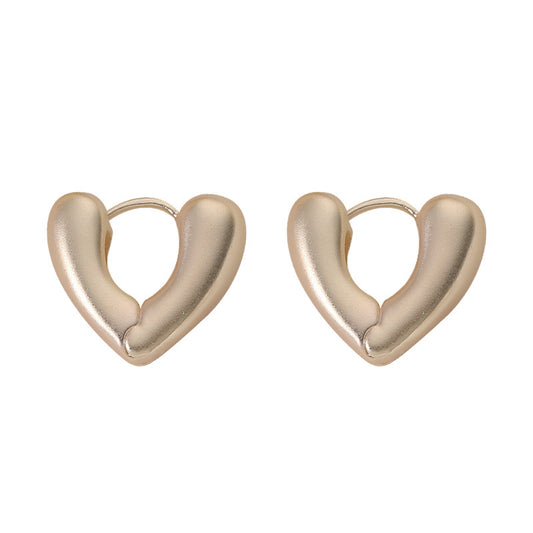 Silver Matte Love Buckle Earrings