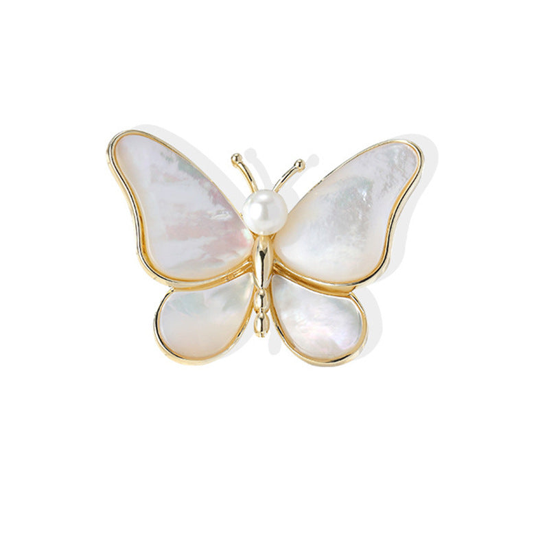 Shell Butterfly Brooch