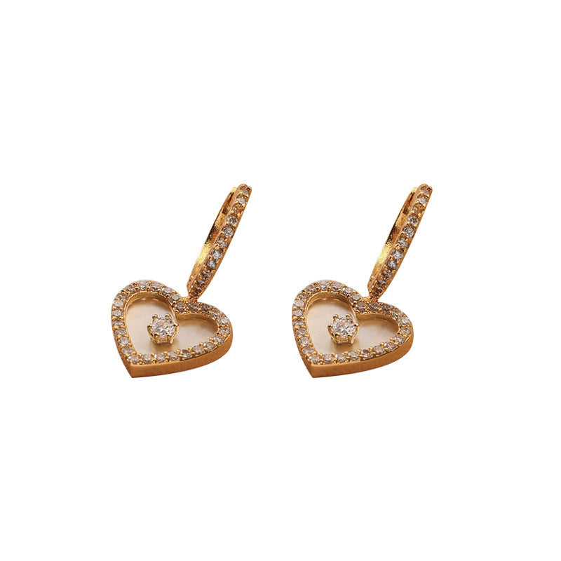 Zircon Love Shell Earrings