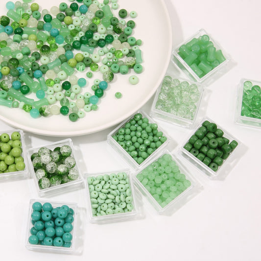 [Green Series] glass transparent jelly beads loose beads bracelet jewellery diy handmade accessories