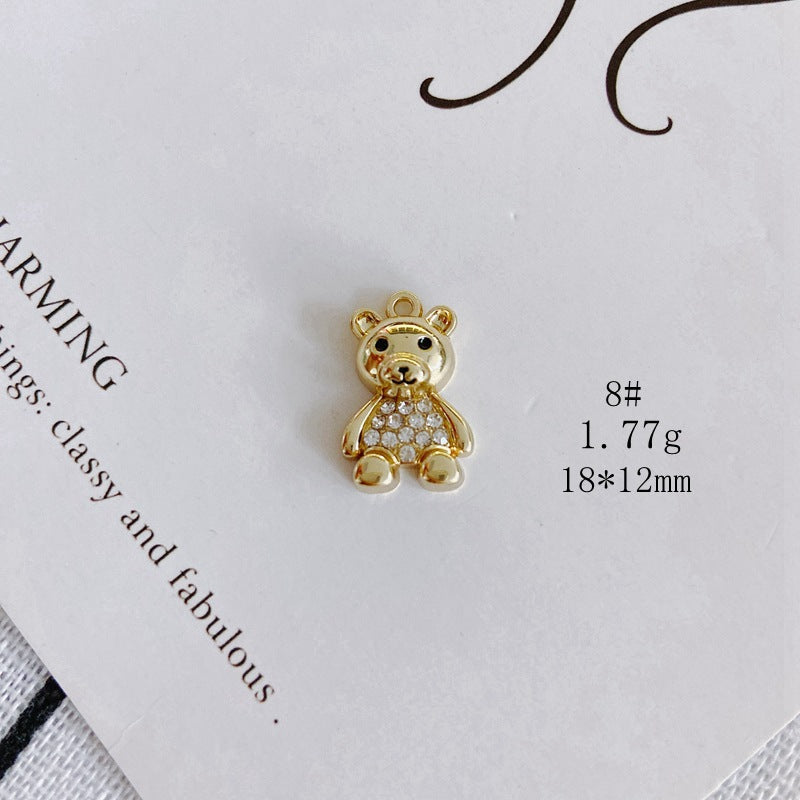 Bow Bear Inlay Pendant Necklace Material DIY Accessories