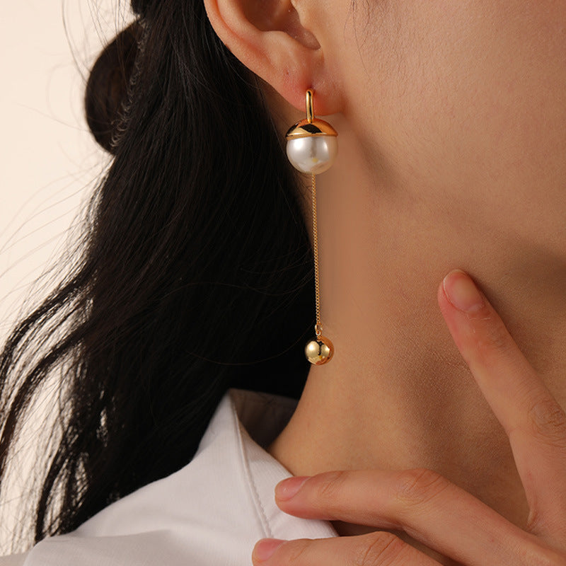 A Pair of Long Pearl Earrings