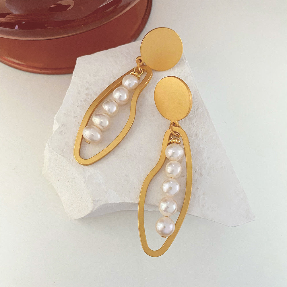 Long Natural Freshwater Pearl Earrings