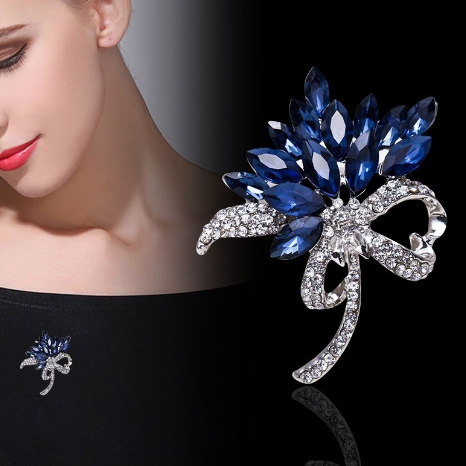 Crystal and Diamond Corsage Brooch