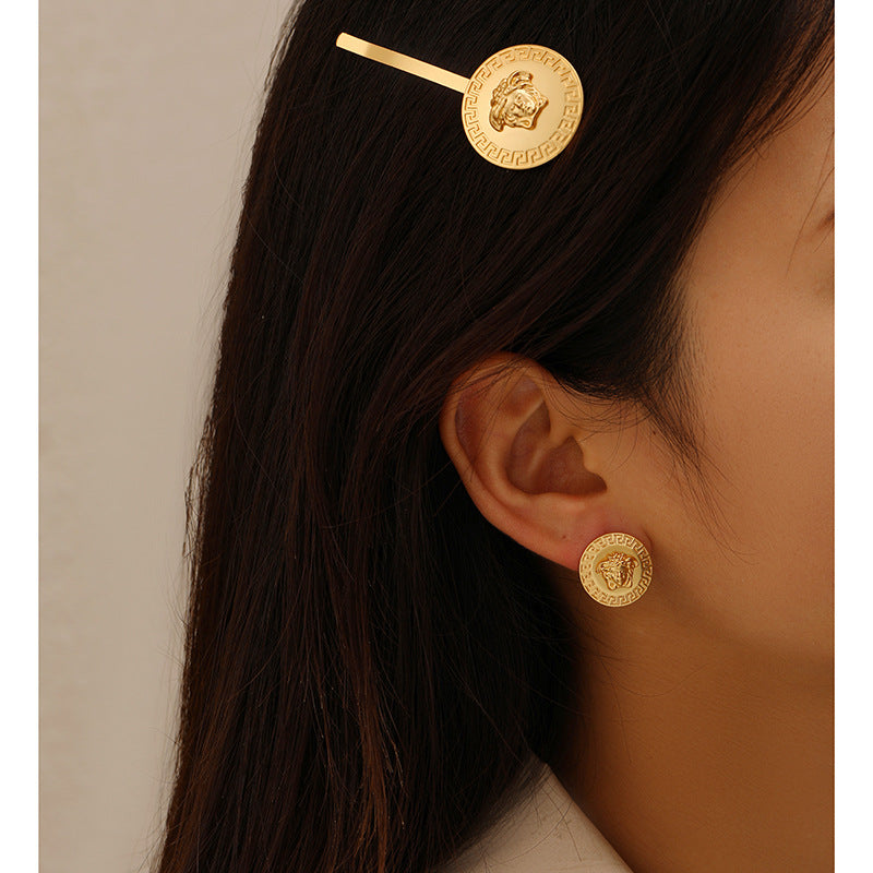 Medusa Head Coin Hair Clip