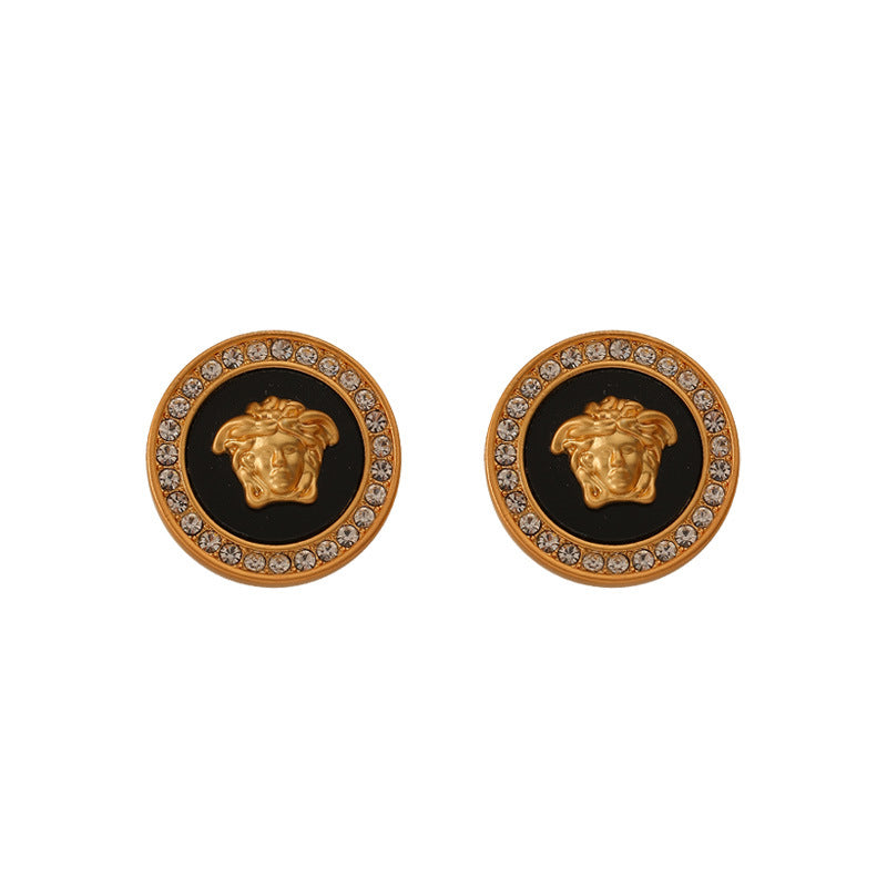 Medusa Head Coin Earrings