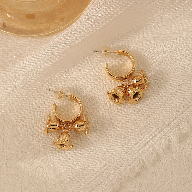 Bellflower C-shaped Earrings