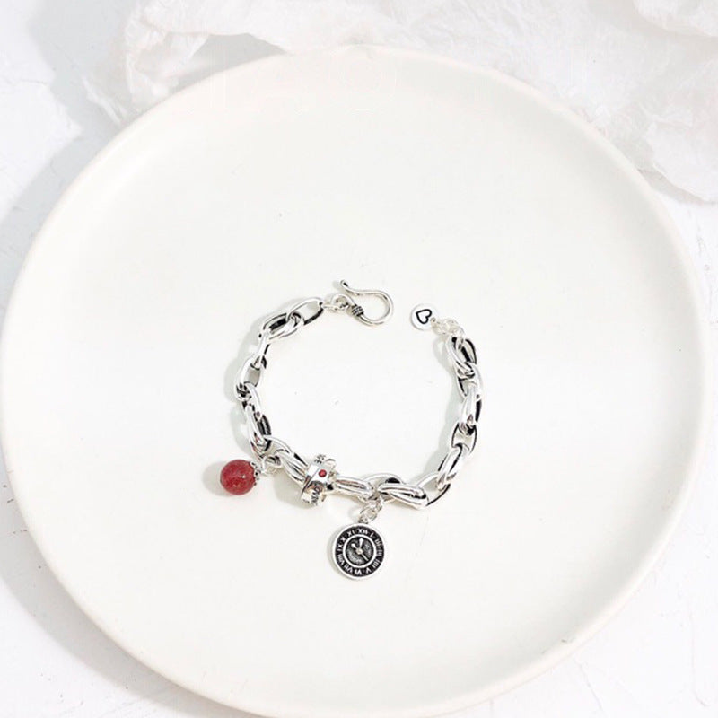 Vintage Strawberry Wafer Tag Bracelet