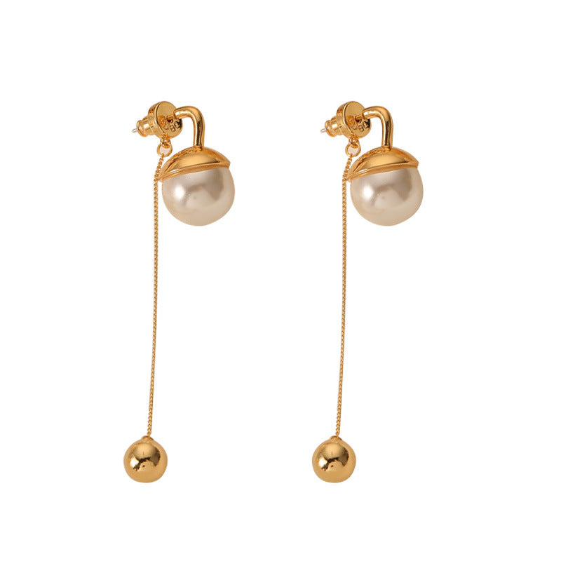 A Pair of Long Pearl Earrings