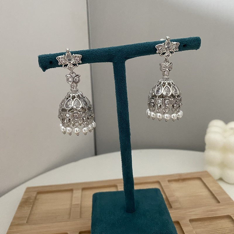 Zircon Wind Chimes and Pearl Earrings