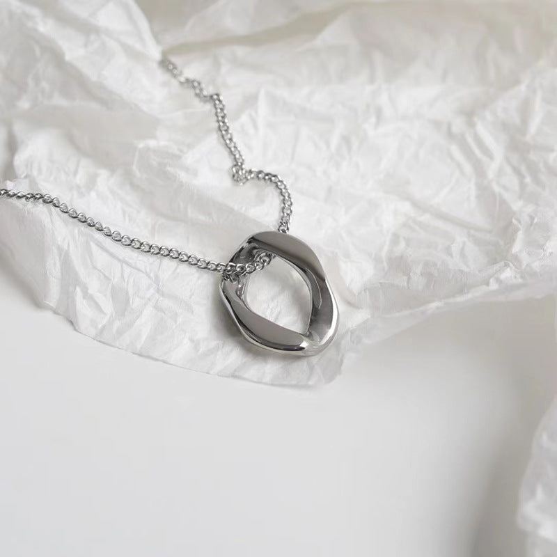 Titanium steel collarbone necklace for women